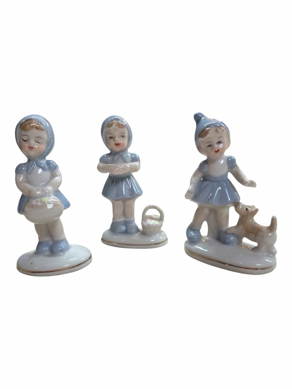 Three Vintage mid-20th-century Porcelain Figurines Japan